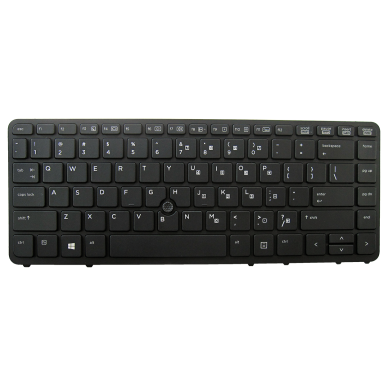 Klaviatūra HP COMPAQ Elitebook 740 745 750 755 840 850 G1 G2 (šviečianti, juodas rėmelis) US