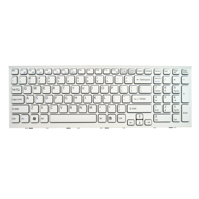 Klaviatūra SONY Vaio VPC-EH PCG-71811M PCG-71911M (klavišai su tarpais, su rėmeliu, balta)