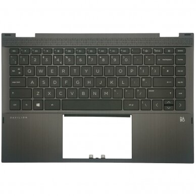 Klaviatūra su korpusu (palmrest) kompiuteriui HP Pavilion X360 14-DW L96524-031 M01292-031 UK