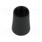 Knob; conical; thermoplastic; Øshaft: 6mm; Ø12x17mm; black; push-in K88-BLK-D CLIFF