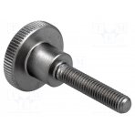 Knob; Ø: 24mm; Ext.thread: M6; 30mm; H: 15mm; stainless steel DIN464-M6-30-NI ELESA+GANTER