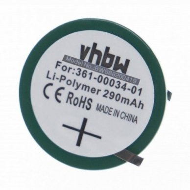 Baterija (akumuliatorius) išmaniesiems laikrodžiams 2 Pins Garmin Forerunner 405CX 3.7V 290mAh