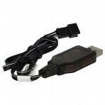 USB įkrovimo kabelis RC modelių baterijoms su SM-3P jungtimi 6.4V 60cm