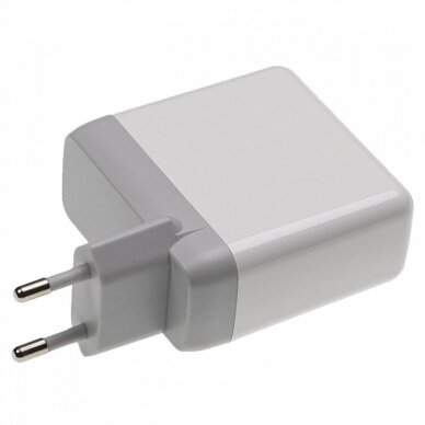 Maitinimo adapteris (kroviklis) telefonui USB-A 18W + USB-C 20W iPhone 13, baltas, 9V, 12V, 5 V 1