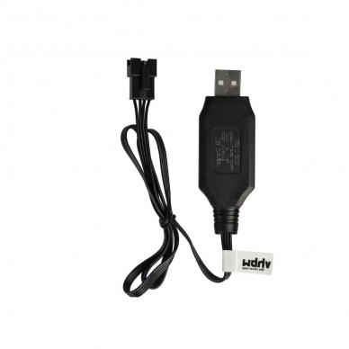 USB įkrovimo kabelis RC modelių baterijoms su SM-4P jungtimi 7.5V 60cm 1