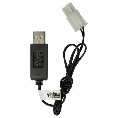 USB įkrovimo kabelis RC modelių, žaislų baterijoms 7.2V 250mAh 1