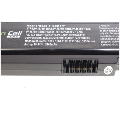 Baterija (akumuliatorius) GC Pro Toshiba Satellite C650 C650D C660 C660D L650D L655 L750 10.8V (11.1V) 5200mAh 2