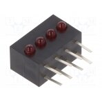 LED; horizontal,in housing; red; 1.8mm; No.of diodes: 4; 20mA; 40° KM2520EF/4ID KINGBRIGHT ELECTRONIC