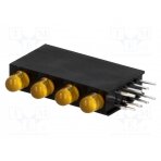 LED; in housing; amber; 3mm; No.of diodes: 4; 20mA; 80°; 1.6÷2.6V H30D-4AD LUCKYLIGHT