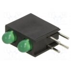 LED; in housing; green; 2.9mm; No.of diodes: 2; 20mA; 60°; 2.2÷2.6V SSF-LXH240GGD LUMEX