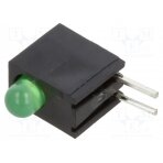 LED; in housing; green; 3mm; No.of diodes: 1; 20mA; Lens: diffused H101CGD BIVAR