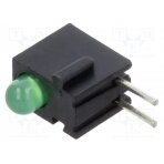 LED; in housing; green; 3mm; No.of diodes: 1; 2mA; Lens: diffused H100CGDL BIVAR