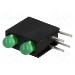 LED; in housing; green; 3mm; No.of diodes: 2; 20mA; 40°; 2.2÷2.5V L-7104MD/2GD KINGBRIGHT ELECTRONIC