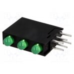 LED; in housing; green; 3mm; No.of diodes: 3; 20mA; 40°; 2.2÷2.5V L-7104SA/3GD KINGBRIGHT ELECTRONIC