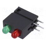 LED; in housing; green/red; 3mm; No.of diodes: 2; 20mA; 40°; 2÷2.2V DVDD220 SIGNAL-CONSTRUCT