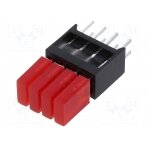 LED; in housing; red; 1.8mm; No.of diodes: 4; 20mA; 110°; 3÷7mcd 2413.2433 MENTOR