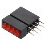 LED; in housing; red; 1.8mm; No.of diodes: 4; 20mA; 70°; 1÷5mcd D.2400R MENTOR