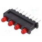 LED; in housing; red; 2.8mm; No.of diodes: 4; 20mA; 60°; 15÷30mcd 2311.2431 MENTOR