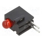 LED; in housing; red; 3mm; No.of diodes: 1; 20mA; Lens: diffused; 45° H100CHD BIVAR