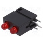 LED; in housing; red; 3mm; No.of diodes: 2; 20mA; Lens: red,diffused DVDD200 SIGNAL-CONSTRUCT