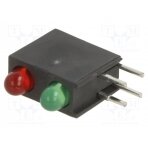 LED; in housing; red,green; 2.9mm; No.of diodes: 2; 10mA; 50° SSF-LXH240IGD LUMEX