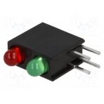 LED; in housing; red/green; 3mm; No.of diodes: 2; 20mA; 40° L-934MD/1LI1LGD KINGBRIGHT ELECTRONIC
