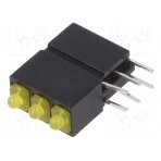 LED; in housing; yellow; 1.8mm; No.of diodes: 3; 20mA; 70°; 5÷17mcd 1905.7770 MENTOR