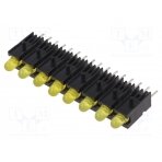 LED; in housing; yellow; 2.8mm; No.of diodes: 8; 20mA; 60°; 10÷20mcd 2632.8170 MENTOR