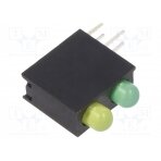 LED; in housing; yellow/yellow green; 3mm; No.of diodes: 2; 20mA OSYGLX3E34B-3F2B OPTOSUPPLY