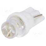 LED lamp; cool white; T08; Urated: 12VDC; 3lm; No.of diodes: 1; 120° OST08WG01GD-W5YKT8 OPTOSUPPLY