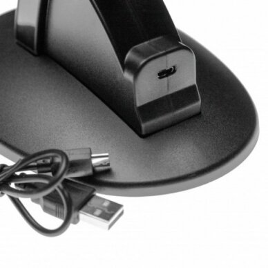 LED dviguba įkrovimo stotelė žaidimų konsolės Sony PlayStation 4 Pro, Slim valdikliui, juoda 1