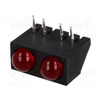 LED; horizontal,in housing; red; 4.8mm; No.of diodes: 2; 20mA; 60° L-73CB/2IDA KINGBRIGHT ELECTRONIC 1