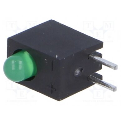 LED; in housing; green; 3mm; No.of diodes: 1; 20mA; 60°; 2.2÷2.5V L-934CB/1GD KINGBRIGHT ELECTRONIC 1
