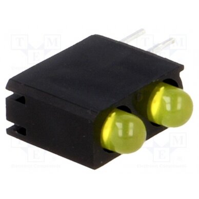 LED; in housing; yellow; 3mm; No.of diodes: 2; 40°; 12mcd; λd: 588nm L-710A8FG/2YD KINGBRIGHT ELECTRONIC 1