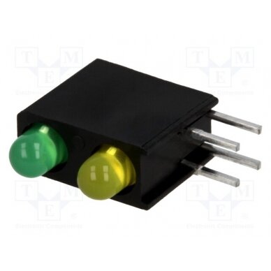 LED; in housing; yellow/green; 3mm; No.of diodes: 2; 2mA; 40° L-7104MD/1LG1LYD KINGBRIGHT ELECTRONIC 1