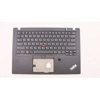 Klaviatūra su korpusu (palmrest) Lenovo ThinkPad T490s (20NX, 20NY) 02HM282 02HM318 US šviečianti