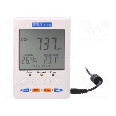 Meter: CO2, temperature and humidity; Range: 0÷9999ppm,5÷95% ST-502 TENMARS 1