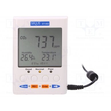 Meter: CO2, temperature and humidity; Range: 0÷9999ppm,5÷95% ST-502 TENMARS