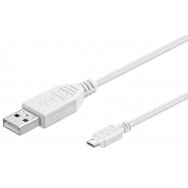 MicroConnect Micro USB Cable, White, 0.15m USB2.0 A - Micro USB B 5P USBABMICRO0,15W USB kabeliai