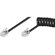 MicroConnect RJ10-RJ10 7M M/M Black Coiled cable MPK10700 Telefonu kabeliai
