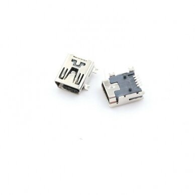 Lizdas Mini USB Type B 5-kontaktai 180° SMD SMT PCB 1