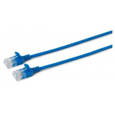 MicroConnect U/UTP CAT6A Slim 0.25M Blue Unshielded Network Cable, V-UTP6A0025B-SLIM Tinklo kabeliai