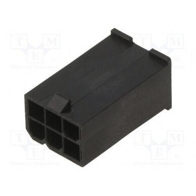 MiniFitJr 6Ckt Plug DR V0 Black w/o ears MX-46999-0277 MOLEX 1
