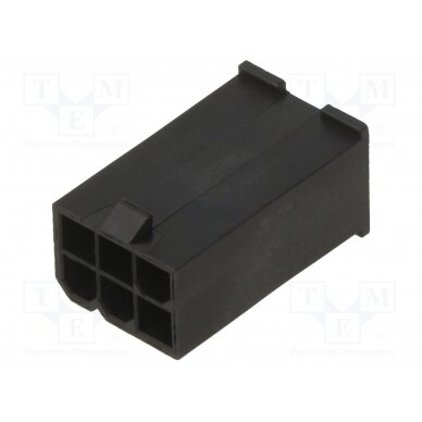 MiniFitJr 6Ckt Plug DR V0 Black w/o ears MX-46999-0277 MOLEX