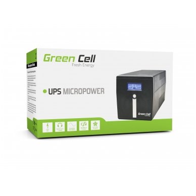 Interaktyvusis (Line-Interactive) nepertraukiamo maitinimo šaltinis GC (UPS) Micropower 1500VA su LCD ekranu ir automatiniu įtampos reguliatorium (AVR) 6