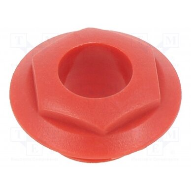 Nut with external thread; S4 series Jack sockets; red; S4 CL14218R CLIFF