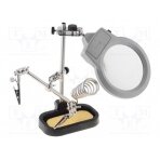 PCB holder with magnifying glass; Ø90mm; third hand LUP-STAND-1