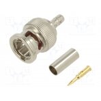 Plug; BNC; male; straight; 75Ω; crimped; for cable; POM; gold-plated 112521 AMPHENOL RF