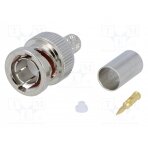 Plug; BNC; male; straight; 75Ω; crimped; for cable; POM; gold-plated B1121A1ND3G375 AMPHENOL RF
