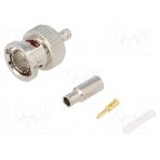Plug; BNC; male; straight; 75Ω; crimped; for cable; POM; gold-plated B1121E1ND3G675 AMPHENOL RF